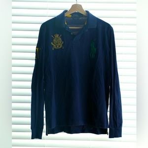 Polo long sleeves vintage , embroidery in sizes L for mens